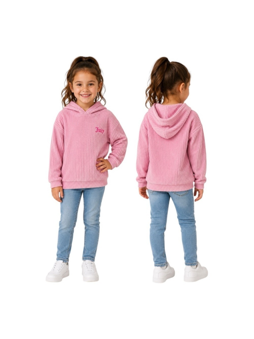 Juicy Couture Pink Velour Hoodie Girls Size 4